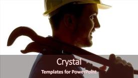  Presentation with hand tools - PPT layouts featuring commercial free - worker in an industrial enterprise background and a wine colored foreground