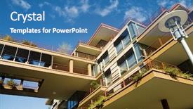  Presentation with modern building - Audience pleasing presentation consisting of commercial functions - modern building exterior backdrop and a teal colored foreground