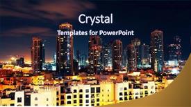  Presentation with dubai - Amazing slides having commercial hotel - panoramic image of dubai downtown backdrop and a navy blue colored foreground