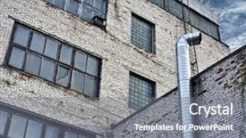  Presentation with industry - PPT layouts with commercial industry - old industrial building background and a gray colored foreground