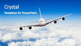  Presentation with jet plane - Slides consisting of commercial jet plane flying above clouds in day light background and a teal colored foreground