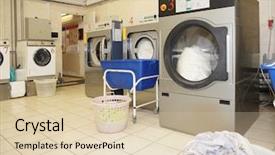  Presentation with commercial - Slide deck consisting of commercial laundry interior shot background and a lemonade colored foreground