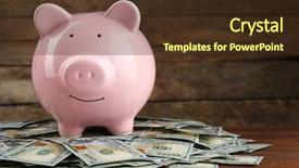  Presentation with pig - PPT layouts enhanced with commercial loan fund - pig money box and dollar background and a  colored foreground