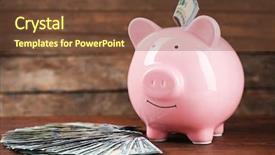  Presentation with year of the pig - Colorful presentation theme enhanced with commercial loan fund - pig money box and dollar backdrop and a  colored foreground