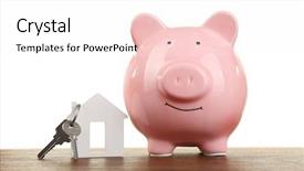  Presentation with pig - Theme enhanced with commercial loan fund - pig money box and paper background and a sky blue colored foreground