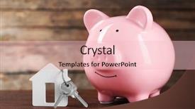  Presentation with cartoon pig - Amazing presentation theme having commercial loan fund - pig money box and paper backdrop and a lemonade colored foreground