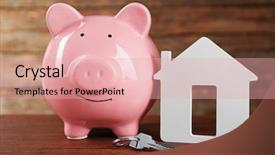  Presentation with pig - Presentation theme with commercial loan fund - pig money box and paper background and a lemonade colored foreground