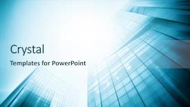  Presentation with industry future - Audience pleasing presentation theme consisting of commercial modern city of future backdrop and a sky blue colored foreground