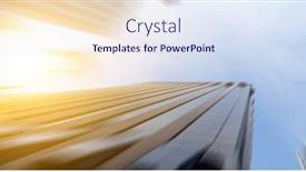  Presentation with office buildings - Beautiful PPT theme featuring commercial-office-buildings-mixed-media backdrop and a sky blue colored foreground