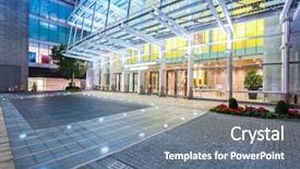  Presentation with modern building - Presentation consisting of commercial office space - empty floor near modern building background and a seafoam green colored foreground