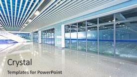  Presentation with commercial - PPT theme enhanced with commercial office space - hall of business building background and a light gray colored foreground