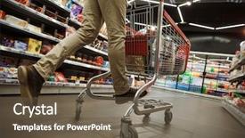  Presentation with supermarket trolley - Beautiful PPT layouts featuring commercial place - cropped photo of young man backdrop and a tawny brown colored foreground