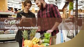  Presentation with products supermarket - Slide deck having commercial place - photo of young cheerful loving background and a tawny brown colored foreground