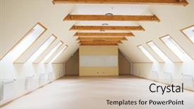  Presentation with angio room - Presentation design featuring commercial property lease - big empty light room background and a  colored foreground