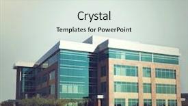  Presentation with modern building - Cool new theme with commercial property lease - generic modern building backdrop and a sky blue colored foreground