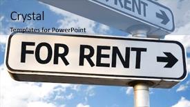  Presentation with direction - Colorful presentation enhanced with commercial property lease - rent direction sign on sky backdrop and a  colored foreground