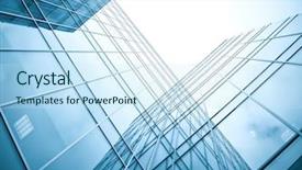  Presentation with blue night - PPT layouts featuring commercial real estate - blue silhouettes of high rise background and a sky blue colored foreground