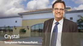  Presentation with front office - Amazing presentation having commercial real estate - handsome businessman in front backdrop and a gray colored foreground