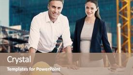  Presentation with commercial real estate - Amazing PPT theme having commercial real estate - portrait of architects standing backdrop and a coral colored foreground