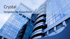  Presentation with commercial real estate - Theme consisting of commercial real estate - prospective view to new modern background and a light blue colored foreground