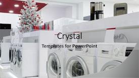  Presentation with commercial retail - PPT theme featuring commercial relations - washing machines refrigerators and other background and a light gray colored foreground