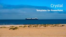  Presentation with commercial - Presentation having commercial-sea-transport-vessel background and a  colored foreground