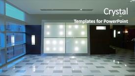  Presentation with advertising - PPT theme having mall advertising - blank billboard in modern building background and a gray colored foreground