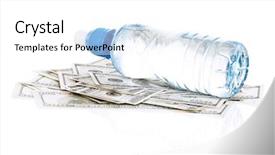  Presentation with water bottle - Cool new PPT theme with commercial sodas - bottle of water on heap backdrop and a white colored foreground