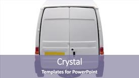  Presentation with branding - Presentation theme having commercial truck - rear of a model white background and a coral colored foreground