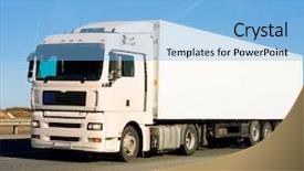  Presentation with fire truck police - Colorful PPT layouts enhanced with commercial vehicles - billboard ready truck backdrop and a light blue colored foreground