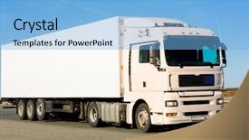  Presentation with blue sky - Audience pleasing presentation consisting of commercial vehicles - blank clean truck on blue backdrop and a light blue colored foreground