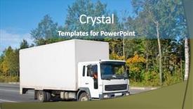  Presentation with truck - Audience pleasing theme consisting of commercial vehicles - blank truck backdrop and a teal colored foreground