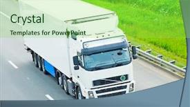  Presentation with truck - Audience pleasing presentation consisting of commercial vehicles - blank white truck backdrop and a yellow colored foreground