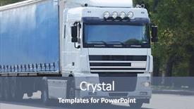  Presentation with cargo - Audience pleasing slide deck consisting of commercial vehicles - front of american cargo truck backdrop and a ocean colored foreground