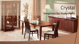  Presentation with furniture design - Beautiful PPT theme featuring commerical carpet - dining room interior design house backdrop and a lemonade colored foreground