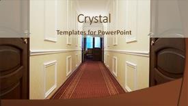  Presentation with long and winding road - Presentation theme with commerical carpet - long corridor with a window background and a lemonade colored foreground