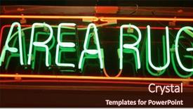  Presentation with 80s era neon lights sign - Audience pleasing slides consisting of commerical carpet - neon sign series area rug backdrop and a  colored foreground