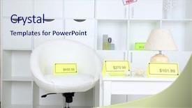  Presentation with furniture - Cool new PPT theme with commerical carpet - new white furniture with prices backdrop and a sky blue colored foreground