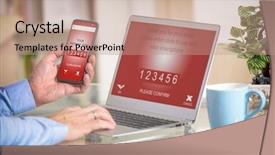  Presentation with online payment - PPT layouts with commers and making mobile payment background and a coral colored foreground