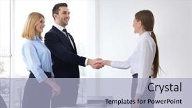  Presentation with human resources - Slide deck featuring commission - job interview concept human resources background and a light blue colored foreground