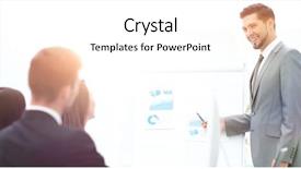  Presentation with egyptian man in make up - Beautiful presentation theme featuring commission plan - business man making a presentation backdrop and a white colored foreground