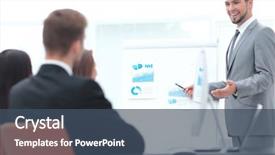  Presentation with egyptian man in make up - Theme having commission plan - business man making a presentation background and a ocean colored foreground