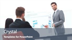  Presentation with office - Theme with commission plan - business man making a presentation background and a ocean colored foreground