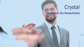  Presentation with speaker - Colorful presentation enhanced with commission plan - business team applauding the speaker backdrop and a sky blue colored foreground