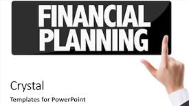  Presentation with financial planning - Presentation having commission plan - businessman pressing button background and a  colored foreground