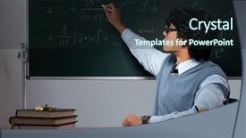  Presentation with math teacher - PPT layouts enhanced with committed solutions - young math teacher in front background and a wine colored foreground