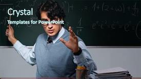 Presentation with math teacher - Amazing slides having committed solutions - young math teacher in front backdrop and a  colored foreground