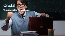  Presentation with math teacher - PPT layouts with committed solutions - young math teacher in front background and a  colored foreground