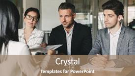  Presentation with directors - Slides with committee - business career and placement concept background and a coral colored foreground