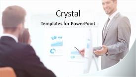  Presentation with office - Presentation theme enhanced with committee - business man making a presentation background and a white colored foreground